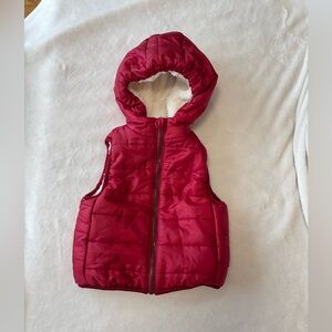 First impressions 3-6 month fur lined puffer vest red spring fall winter nwt